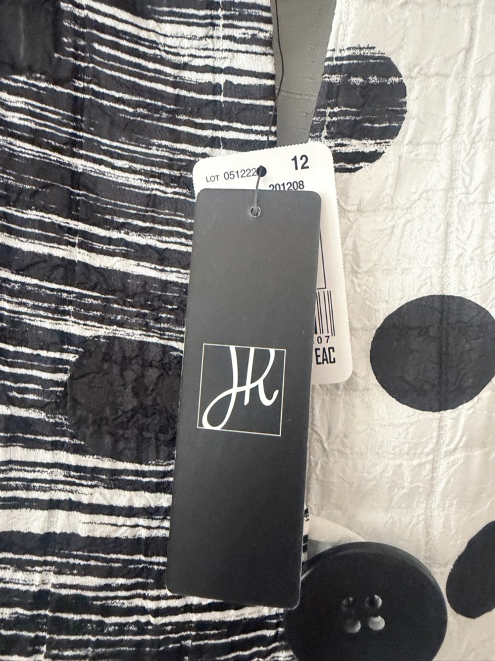 Joseph Ribkoff Polka Dot Textured Black & White Women's Jacket - Picture 3 of 5